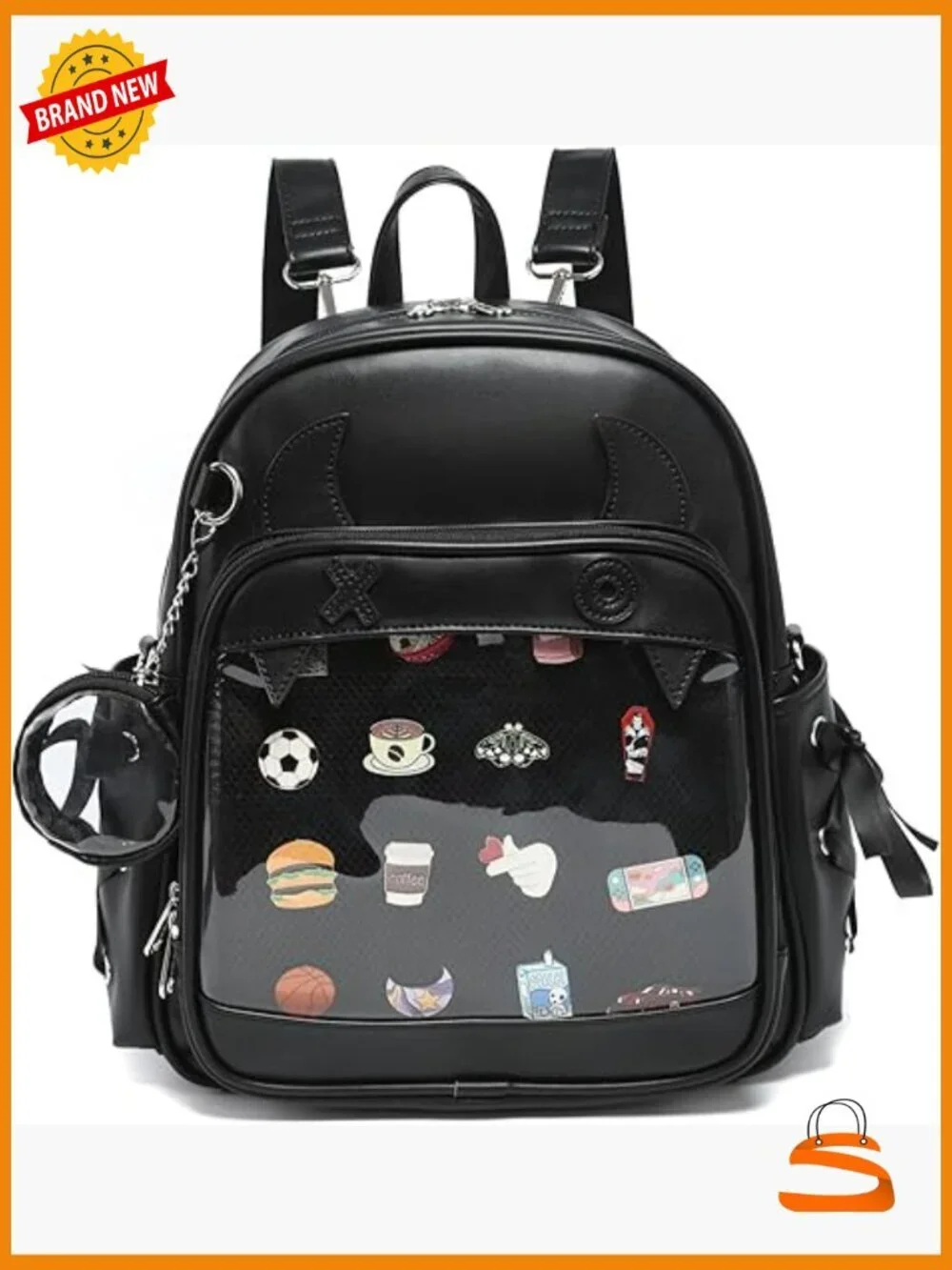 Sling Crossbody Ita Bag Halloween Purse PU Leather Backpack